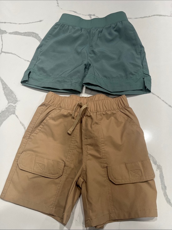 The Children's Place Other - The Children's Place Teal Pull-On and Khaki Cargo Shorts Set